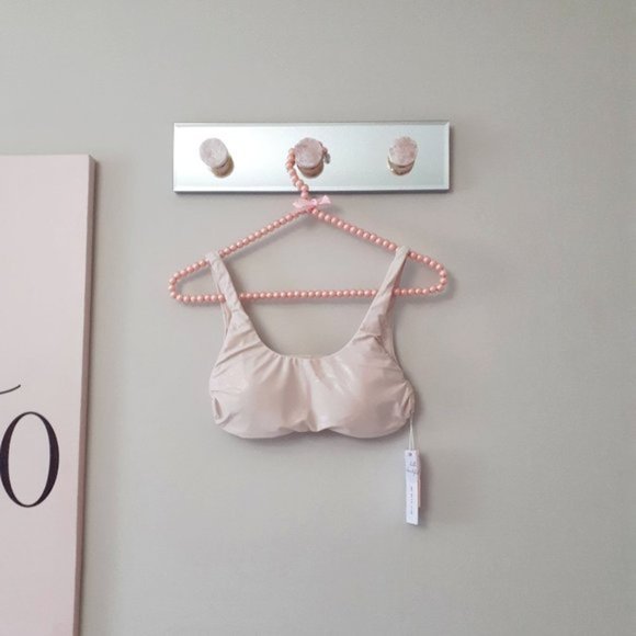 NWT Pilyq shimmer shell bralette bikini top & ruched teeny bikini bottom set - Picture 4 of 7